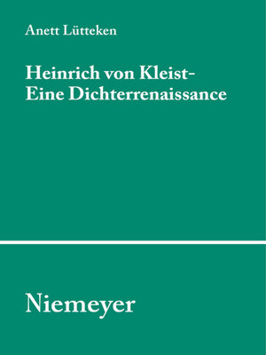 cover image of Heinrich von Kleist--Eine Dichterrenaissance